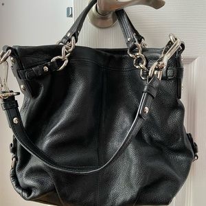 Coach black leather bag